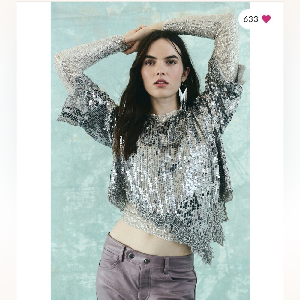 NET Free People Shine So bright silver top